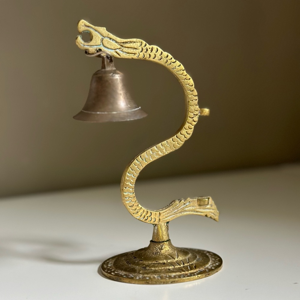 LAST CHANCE* DONATING Vintage Chinese brass dragon bell